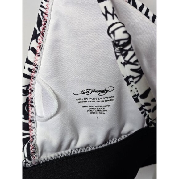 NWT ED HARDY SNOW TIGER WHITE BIKINI SET 2 PIECES SWIMSUIT Size Large - Picture 9 of 16